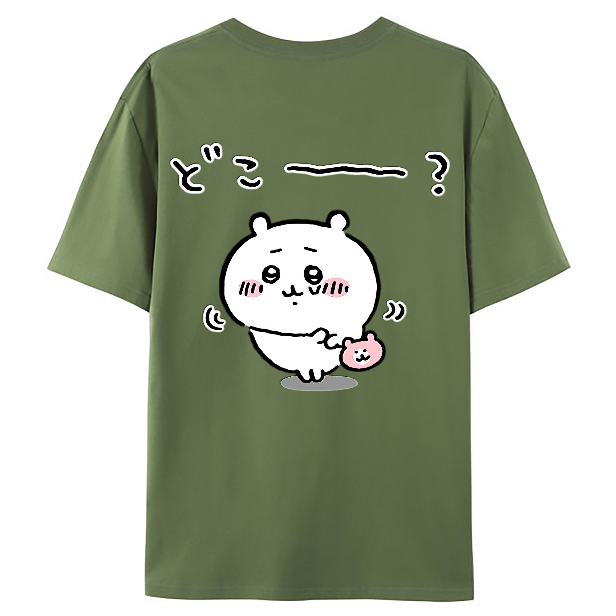 （画像用） ちいかわ ちいかわ Chii-kawa chiikawa 綿100％ メンズ半袖Tシャツ（バックプリント） 通気性